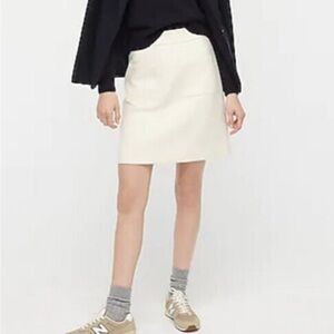 J.Crew Winter White Patch Pocket Wool Mini Skirt